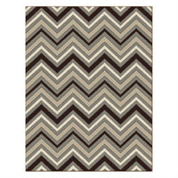 Dover Chevron Pattern Beige Black Grey White Modern Rug - 1