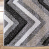 Dover Chevron Pattern Beige Black Grey White Modern Rug - 2
