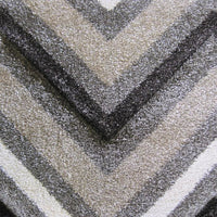 Dover Chevron Pattern Beige Black Grey White Modern Rug - 3