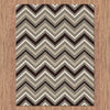 Dover Chevron Pattern Beige Black Grey White Modern Rug - 4