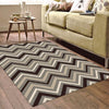 Dover Chevron Pattern Beige Black Grey White Modern Rug - 5
