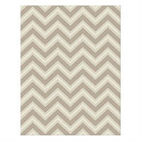 Dover Chevron Pattern Beige Grey White Modern Rug - 1