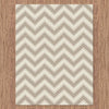 Dover Chevron Pattern Beige Grey White Modern Rug - 4