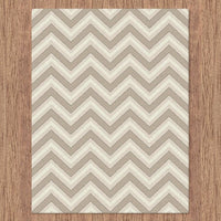 Dover Chevron Pattern Beige Grey White Modern Rug - 4