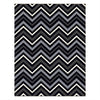 Dover Chevron Pattern Black Grey White Modern Rug - 1