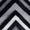 Dover Chevron Pattern Black Grey White Modern Rug - 3