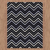 Dover Chevron Pattern Black Grey White Modern Rug - 4