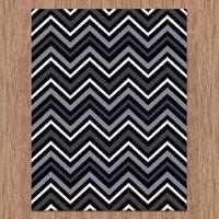 Dover Chevron Pattern Black Grey White Modern Rug - 4