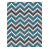 Dover Chevron Pattern Blue Grey Beige Modern Rug - 1