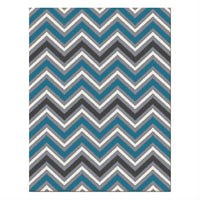 Dover Chevron Pattern Blue Grey Beige Modern Rug - 1