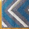 Dover Chevron Pattern Blue Grey Beige Modern Rug - 2