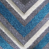 Dover Chevron Pattern Blue Grey Beige Modern Rug - 3