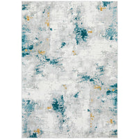 Tomsk 1201 Grey Gold Teal Modern Patterned Rug - Rugs Of Beauty - 1