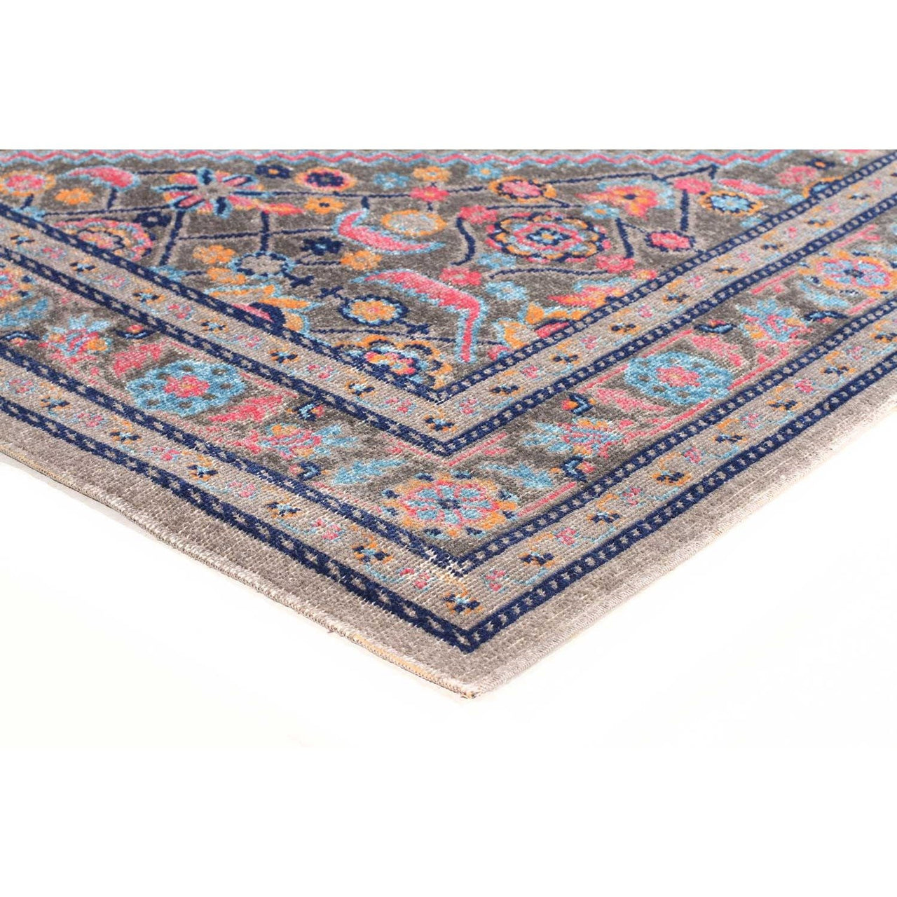 Menhit Grey Transitional Patterned Runner Rug - Rugs Of Beauty - 3