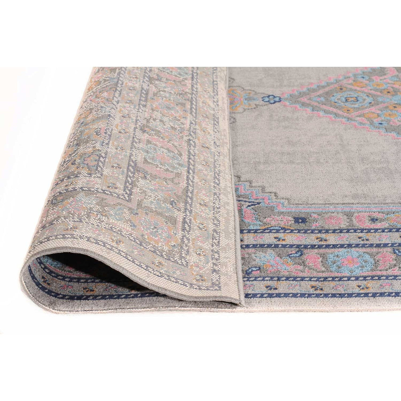 Menhit Grey Transitional Patterned Runner Rug - Rugs Of Beauty - 6