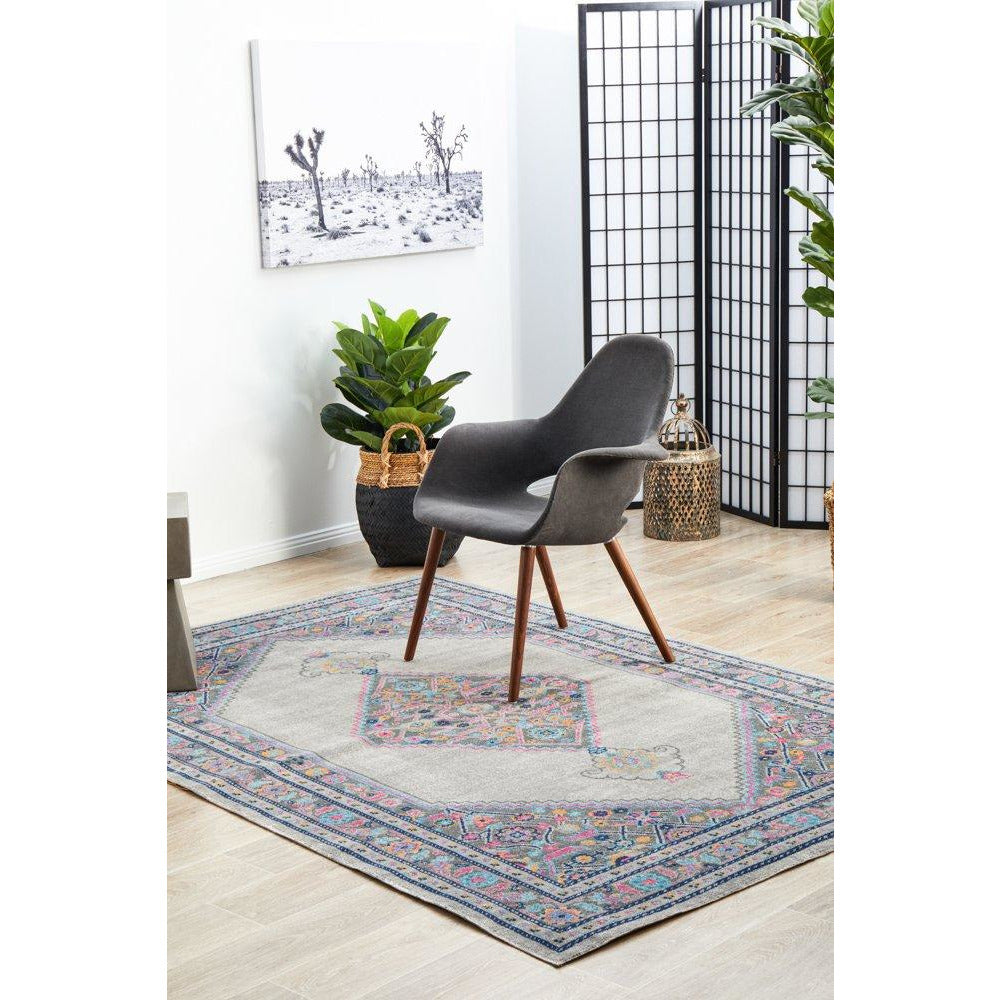 Menhit Grey Transitional Patterned Rug - Rugs Of Beauty - 3