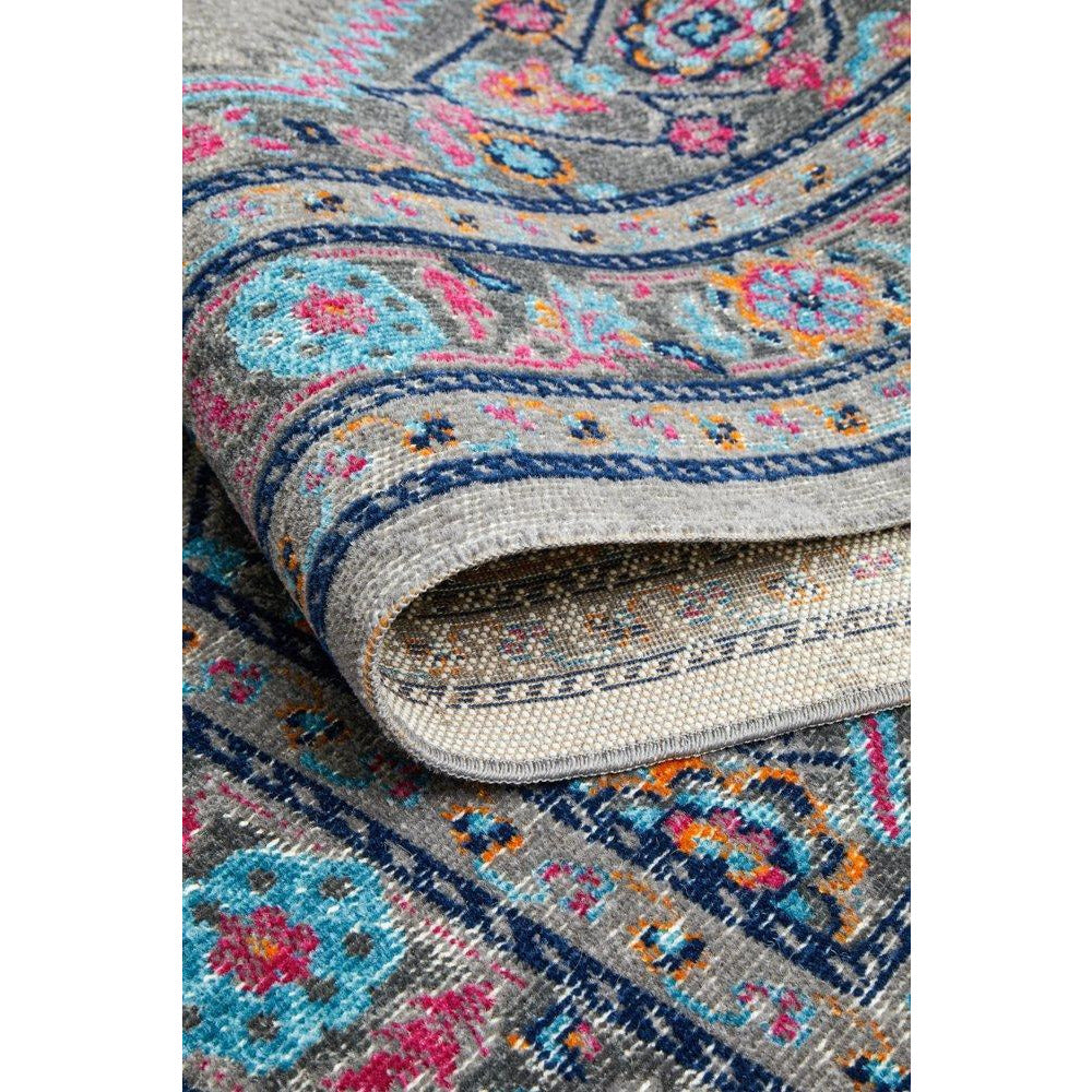 Menhit Grey Transitional Patterned Rug - Rugs Of Beauty - 9