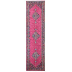 Menhit Pink Transitional Patterned Runner Rug - Rugs Of Beauty - 1