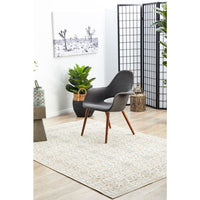 Menhit Bone Beige Transitional Patterned Rug - Rugs Of Beauty - 3