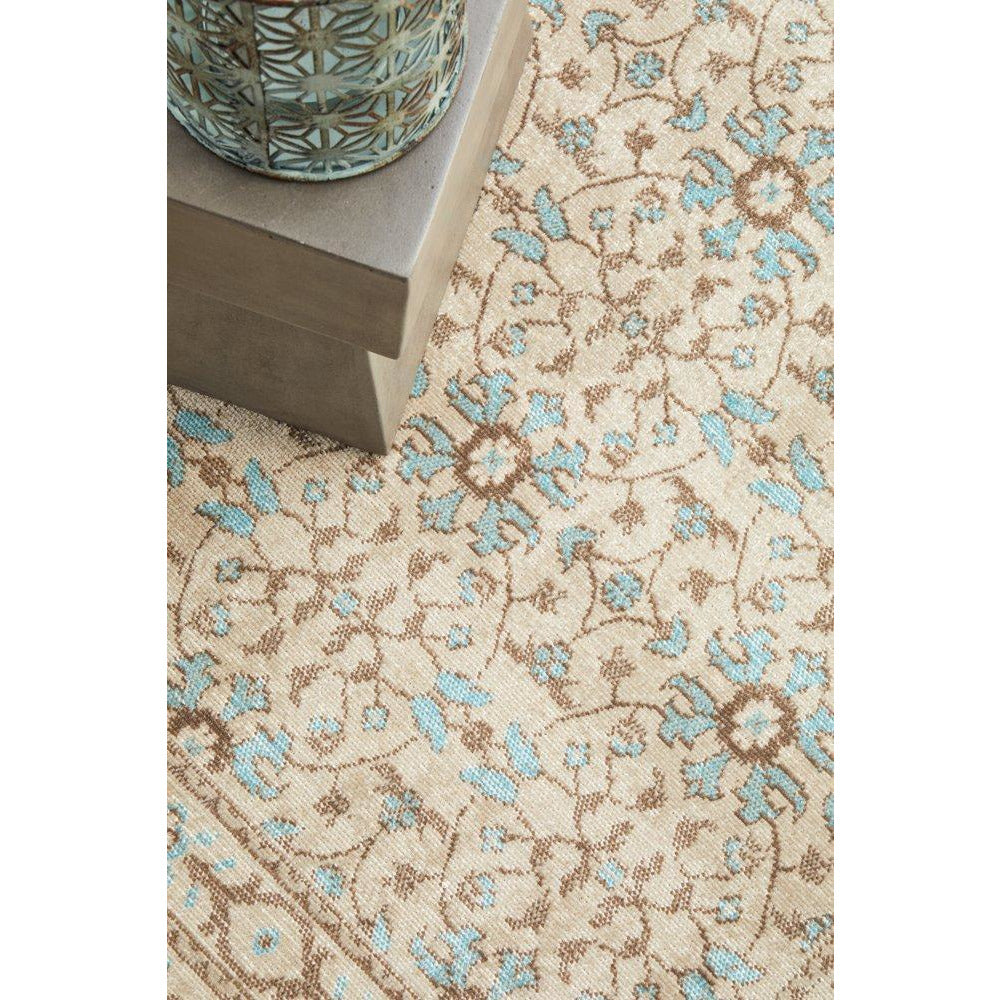 Menhit Bone Beige Transitional Patterned Rug - Rugs Of Beauty - 5