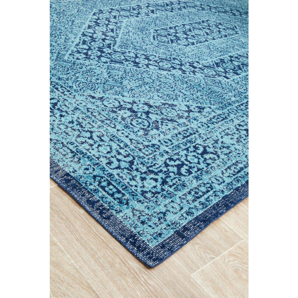 Menhit Blue Transitional Patterned Rug - Rugs Of Beauty - 7