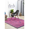 Menhit Magenta Navy Blue Transitional Patterned Rug - Rugs Of Beauty - 3