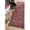 Menhit Pink Multi Coloured Transitional Patterned Runner Rug - Rugs Of Beauty - 2