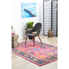 Menhit Pink Multi Coloured Transitional Patterned Rug - Rugs Of Beauty - 3