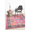 Menhit Pink Multi Coloured Transitional Patterned Rug - Rugs Of Beauty - 4