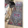 Menhit Grey Multi Coloured Transitional Patterned Runner Rug - Rugs Of Beauty - 2