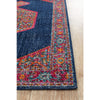 Menhit Navy Blue Multi Coloured Transitional Patterned Runner Rug - Rugs Of Beauty - 4
