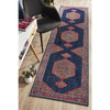 Menhit Navy Blue Multi Coloured Transitional Patterned Rug - Rugs Of Beauty - 11