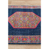 Menhit Navy Blue Multi Coloured Transitional Patterned Runner Rug - Rugs Of Beauty - 5