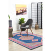 Menhit Navy Blue Multi Coloured Transitional Patterned Rug - Rugs Of Beauty - 3