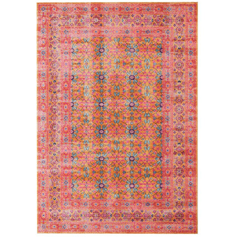 Menhit Rust Multi Coloured Transitional Patterned Rug - Rugs Of Beauty - 1