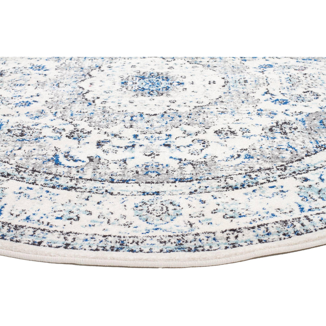 Lille Beige Blue Grey Transitional Round Designer Rug - Rugs Of Beauty - 9