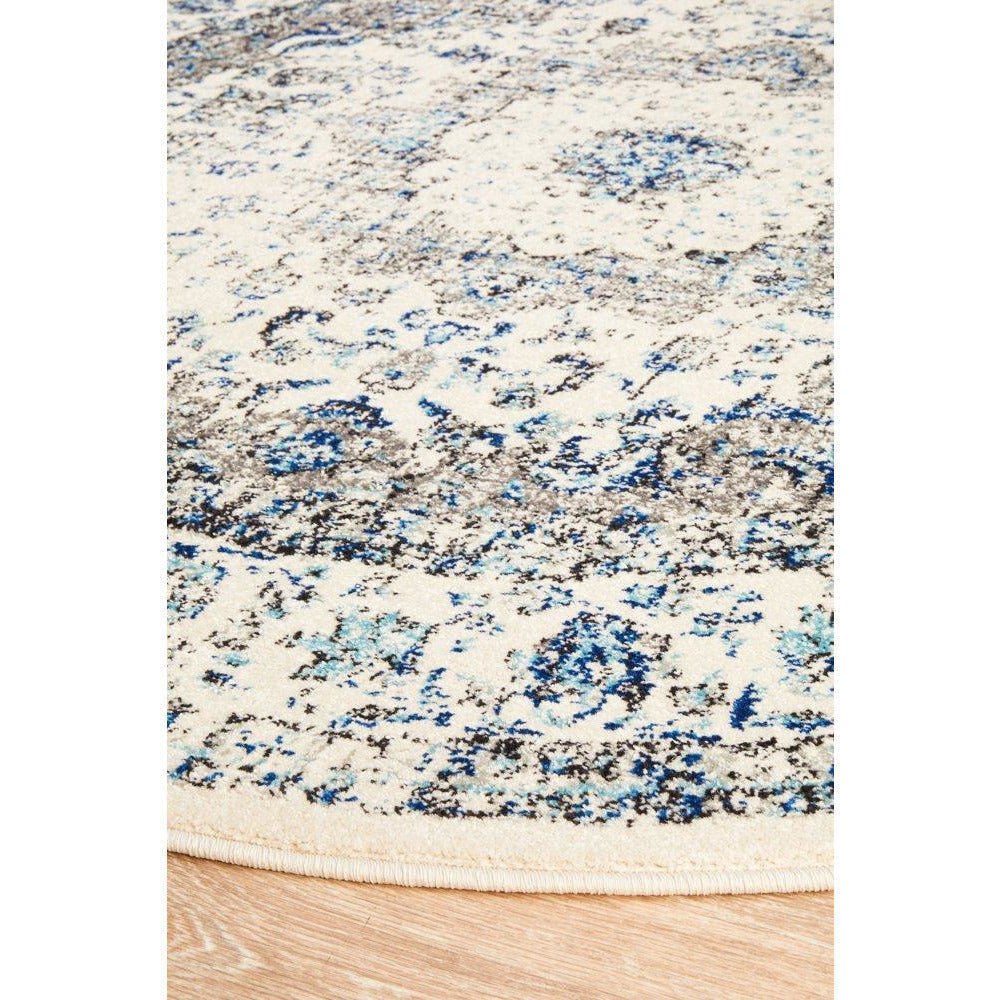 Lille Beige Blue Grey Transitional Round Designer Rug - Rugs Of Beauty - 10