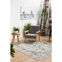 Lille Beige Blue Grey Transitional Designer Rug - Rugs Of Beauty - 4
