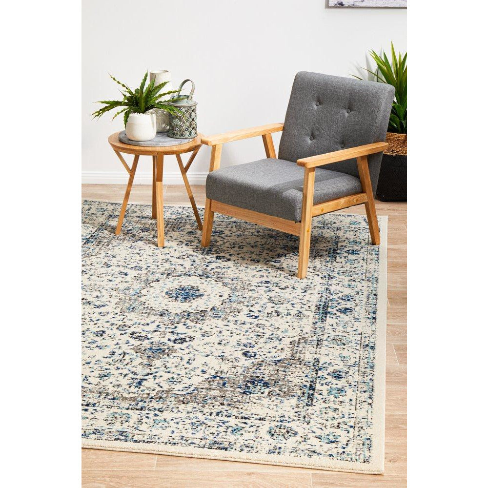 Lille Beige Blue Grey Transitional Designer Rug - Rugs Of Beauty - 3