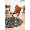 Lisbon Transitional Charcoal Round Designer Rug - Rugs Of Beauty - 2