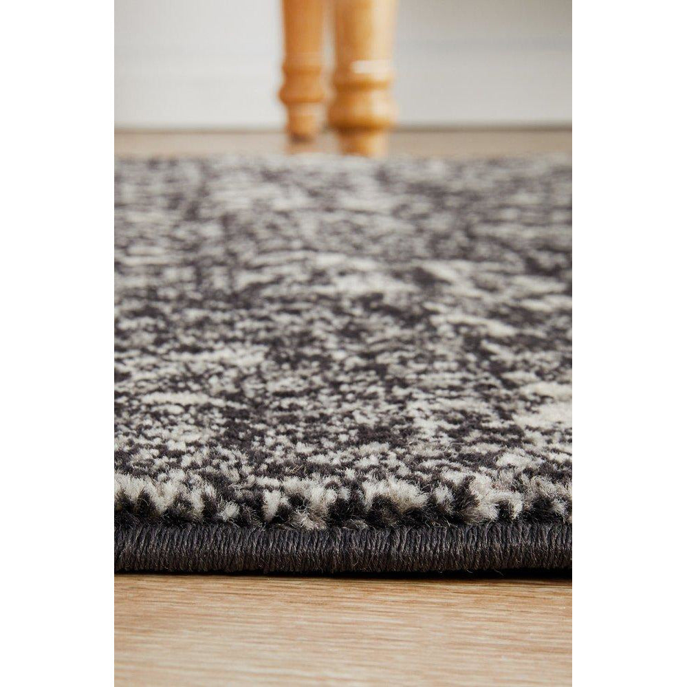 Lisbon Transitional Charcoal Designer Runner Rug - Rugs Of Beauty - 6