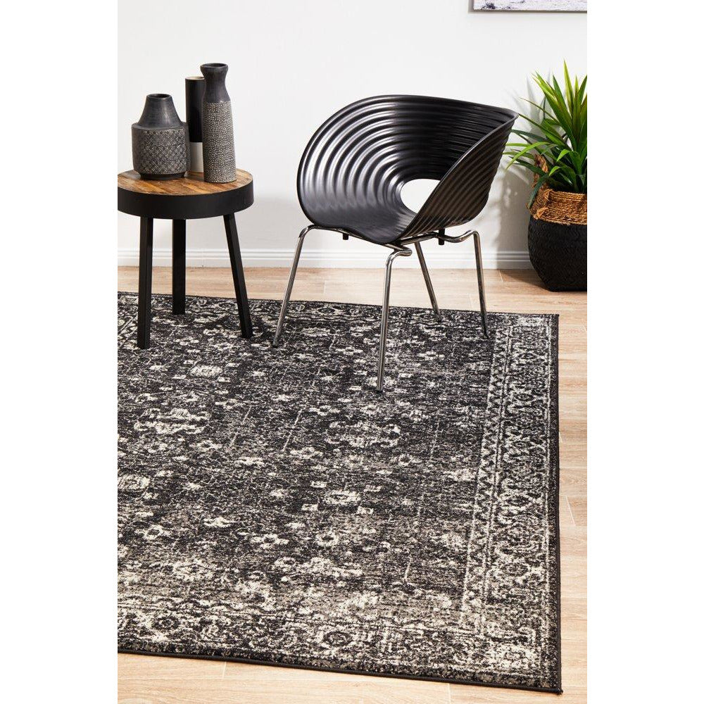Lisbon Transitional Charcoal Designer Rug - Rugs Of Beauty - 3