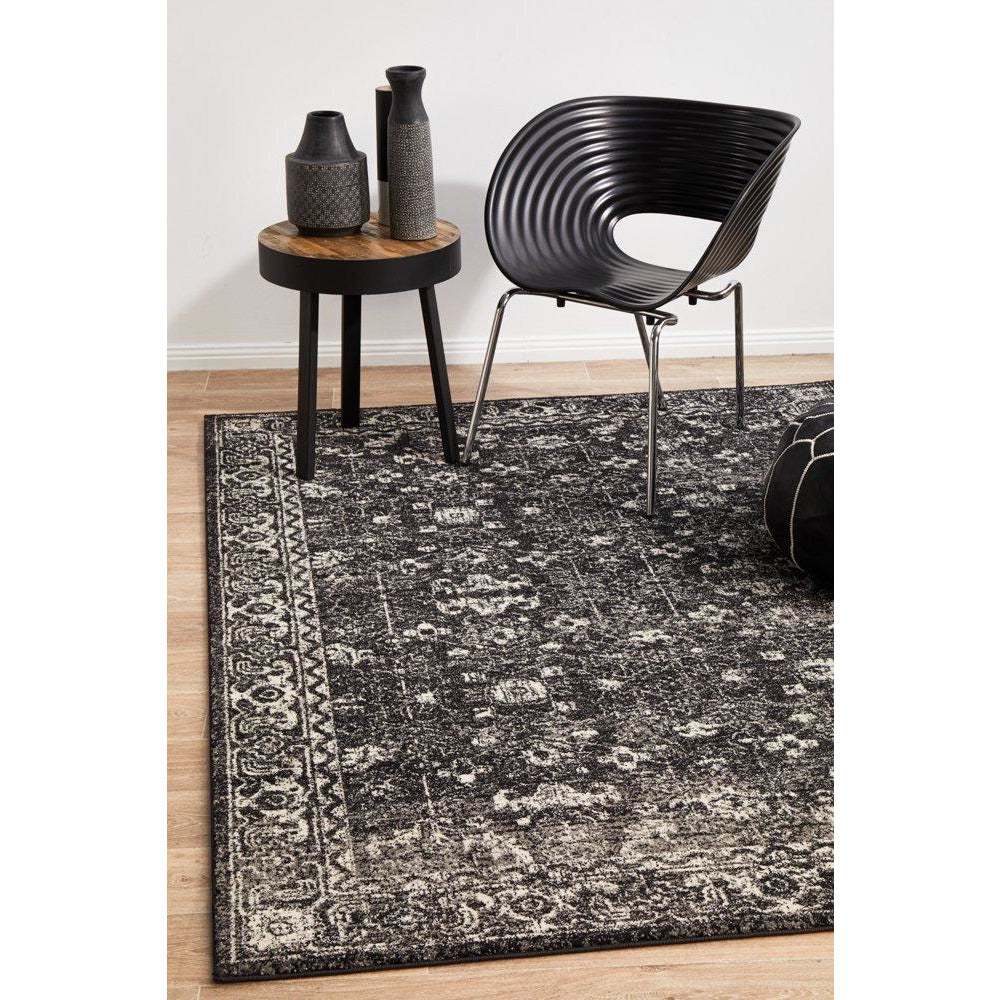 Lisbon Transitional Charcoal Designer Rug - Rugs Of Beauty - 4