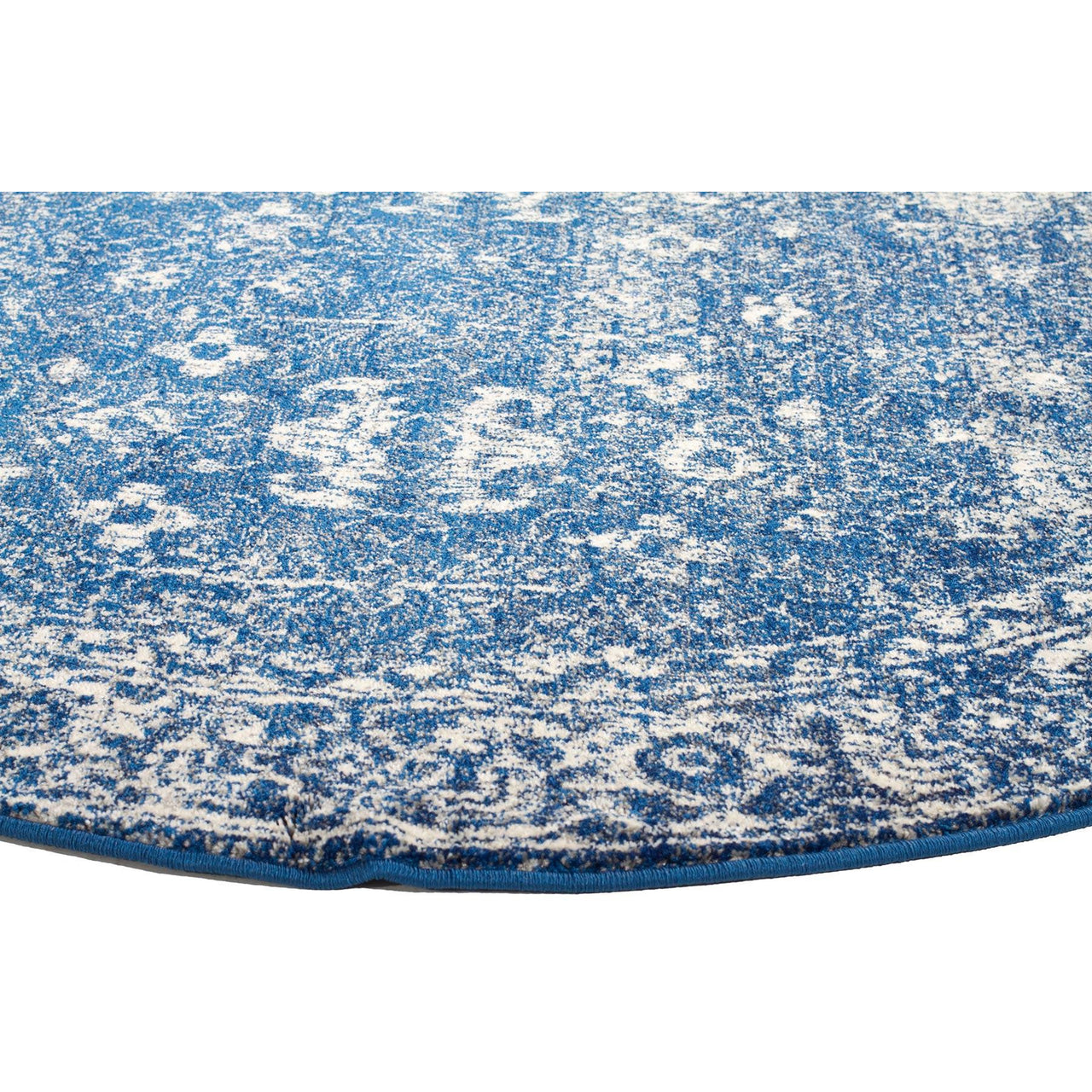 Melaka Navy Blue Round Transitional Designer Rug - Rugs Of Beauty - 7