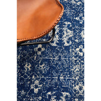 Melaka Navy Blue Round Transitional Designer Rug - Rugs Of Beauty - 5