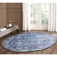 Melaka Navy Blue Round Transitional Designer Rug - Rugs Of Beauty - 8