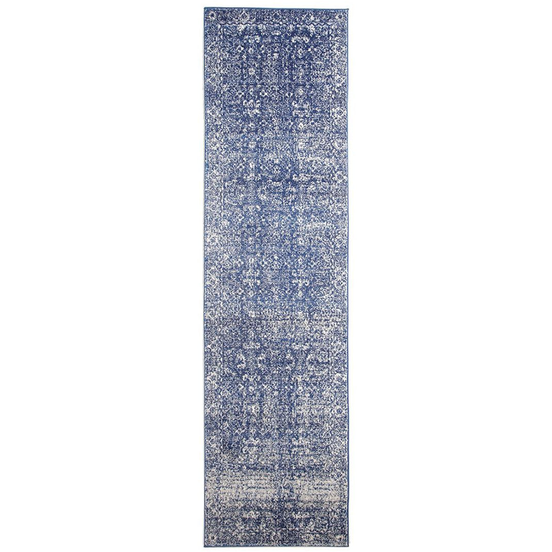 Melaka Navy Blue Designer Transitional Runner Rug - Rugs Of Beauty - 1
