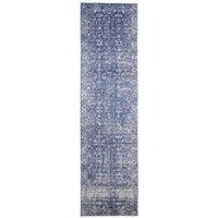 Melaka Navy Blue Designer Transitional Runner Rug - Rugs Of Beauty - 1