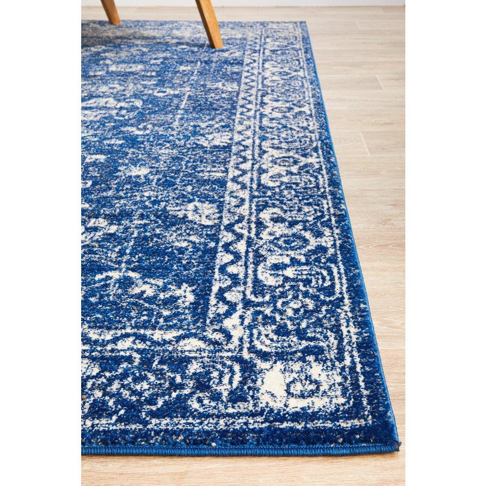 Melaka Navy Blue Transitional Designer Rug - Rugs Of Beauty - 7