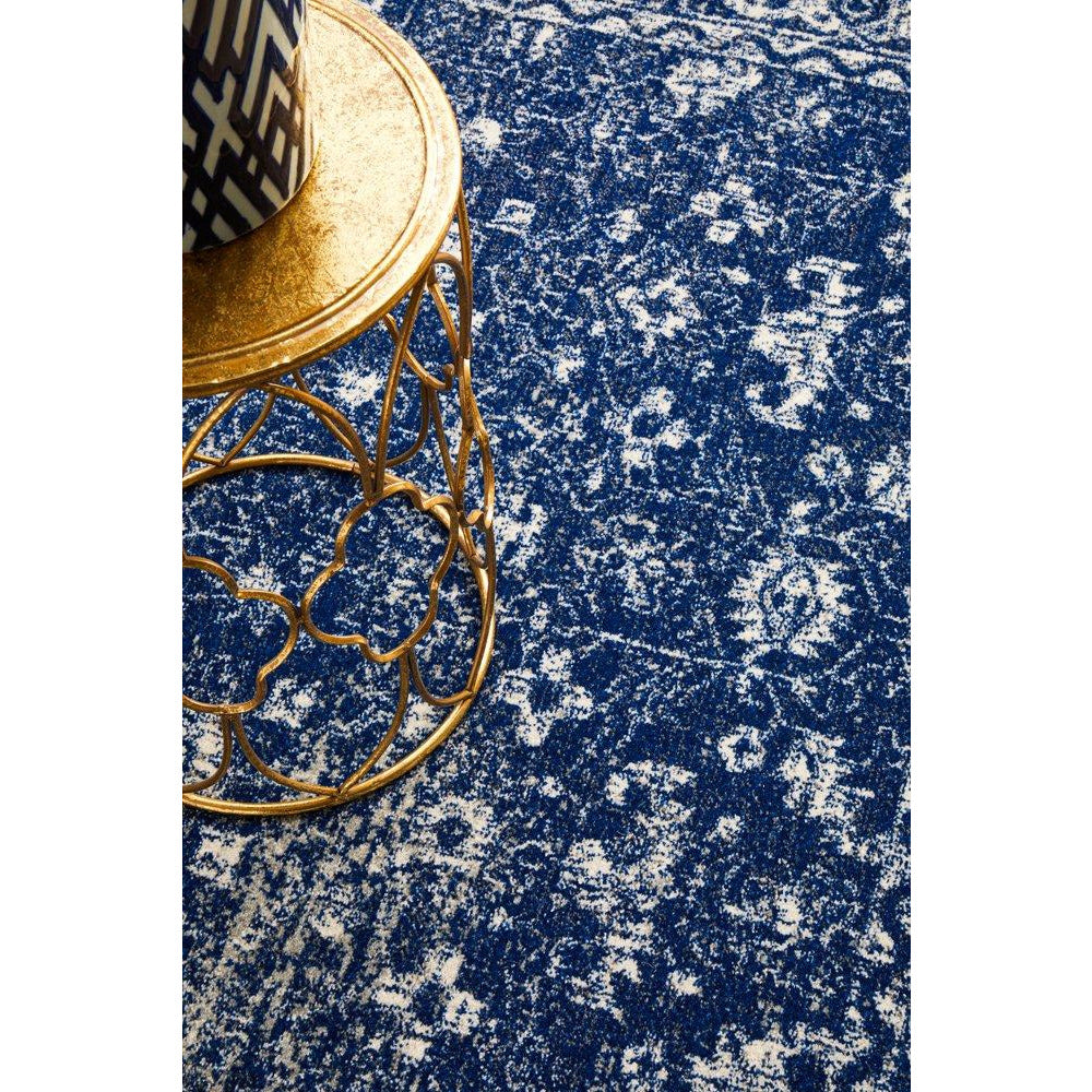 Melaka Navy Blue Transitional Designer Rug - Rugs Of Beauty - 5